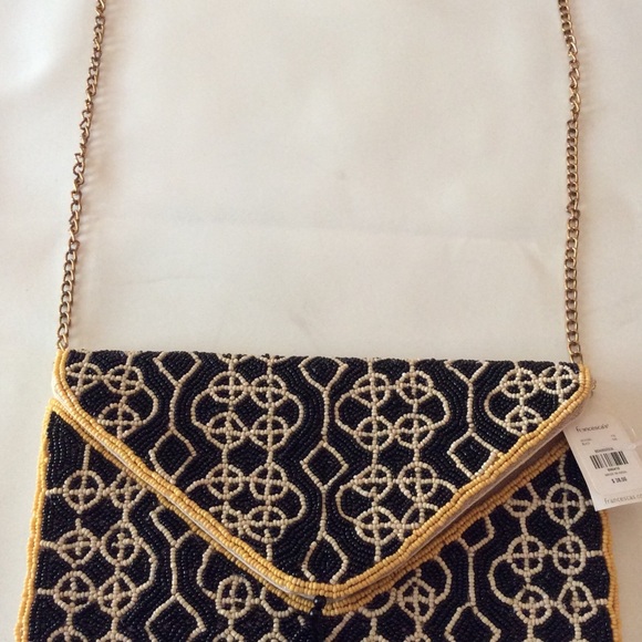 Francesca’s Beaded black yellow and white purse - Picture 2 of 5
